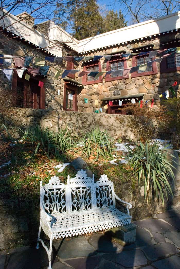 Garden of the Jacques Marchais Museum of Tibetan Art, first view