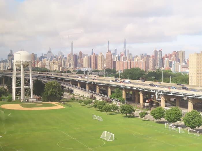 The Robert F. Kennedy Bridge, which runs near the Hell Gate Bridge across the East River
