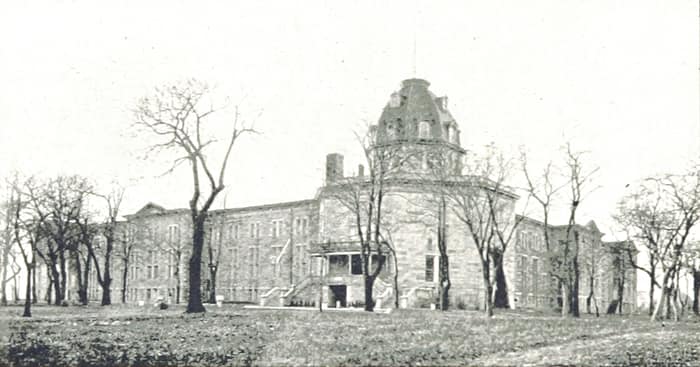 Historic view of the New York City Asylum for the Insane (women’s building) on Blackwell’s Island