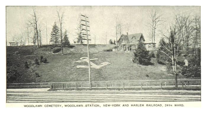 Second historic illustration of Woodlawn Cemetery from an 1893 guide to New York
