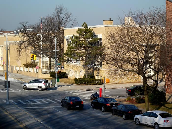 Bell Boulevard in Bayside, Queens, near 77th Avenue and the former route of the Motor Parkway