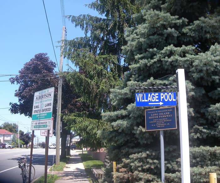 Road sign for the Long Island Motor Parkway in Albertson on Long Island