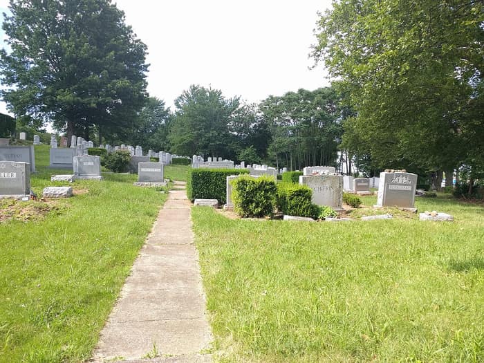 Gravestones at the Baron Hirsch Cemetery in Graniteville, Staten Island