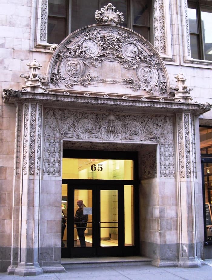 Entrance of the Bayard-Condict Building on Bleecker Street in NoHo, Manhattan