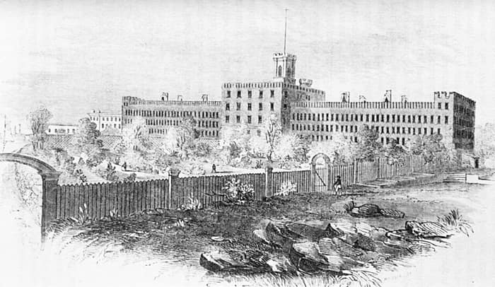 Historic image of the prison on Blackwell’s Island
