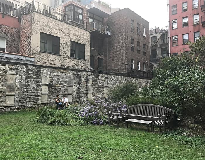 View of the New York Marble Cemetery in the East Village