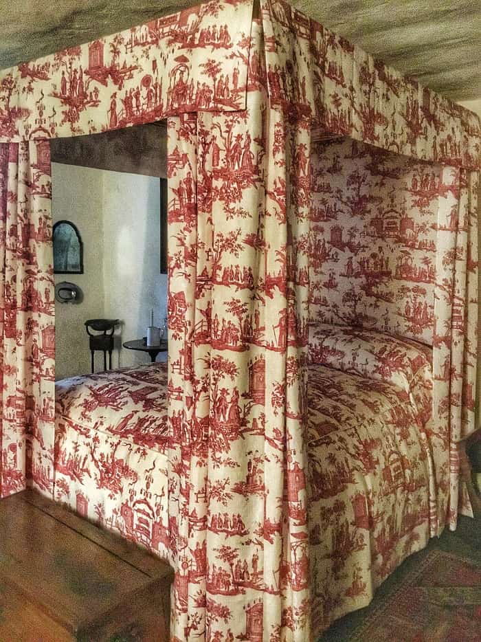 Furnished bedroom inside the Conference House in Tottenville, Staten Island