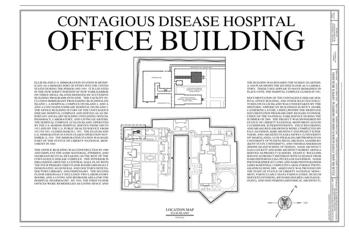 Historic drawing cover sheet for the office building of the Contagious Disease Hospital