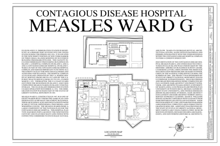 Historic drawing cover sheet for Measles Ward G of the Contagious Disease Hospital