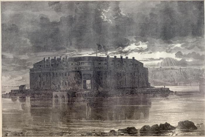 Imagen antigua de Fort Lafayette en los Narrows