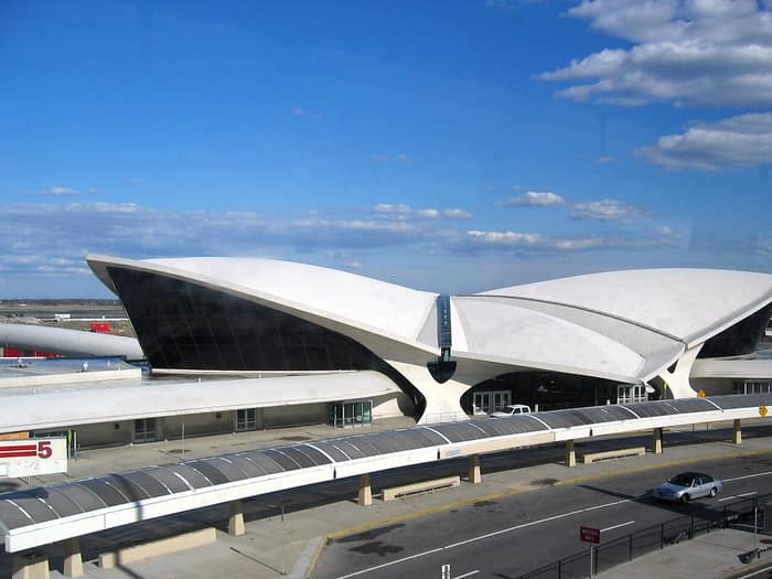 The TWA Flight Center at John F. Kennedy International Airport in Queens, with its winged concrete roof