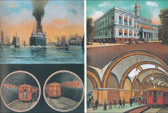 Postcard of the Joralemon Street Tunnel dated 1913