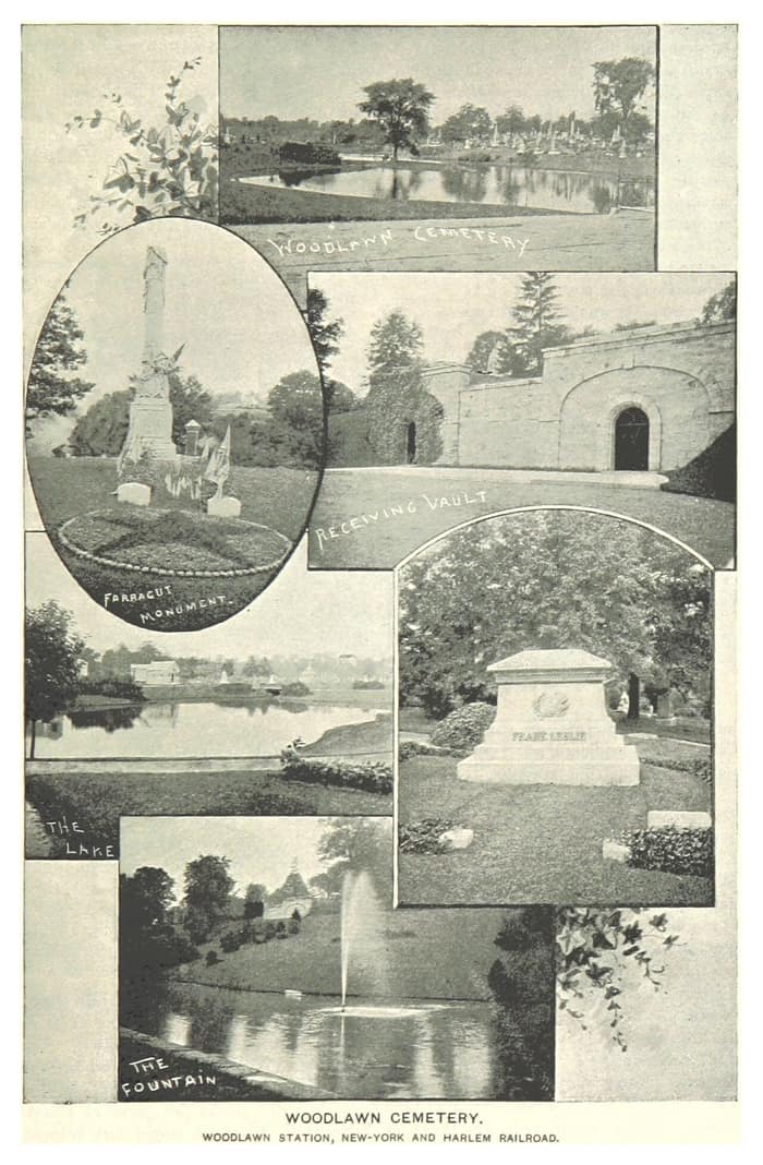 Illustration of Woodlawn Cemetery from an 1893 book on New York City