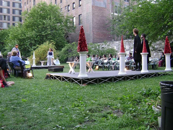 Scene inside the New York Marble Cemetery titled “All the World’s a Grave”