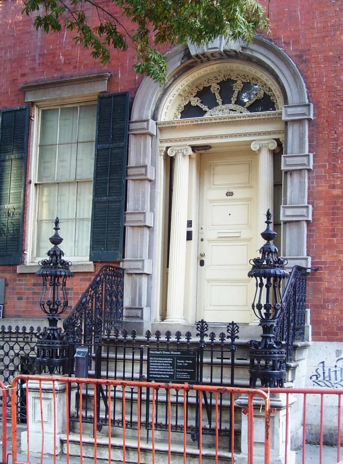 Entrance of the Merchant’s House Museum with its stoop and doorway