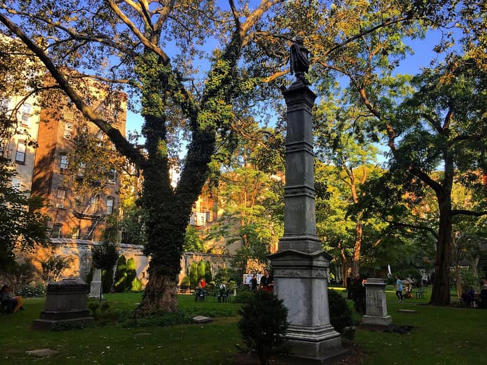 Exterior of the neighboring New York City Marble Cemetery, a separate burial ground