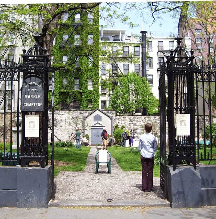Entrance to the New York City Marble Cemetery on East 2nd Street