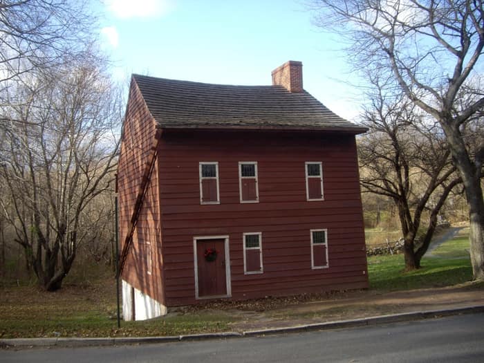 The clapboard Voorlezer’s House in Historic Richmond Town on Staten Island