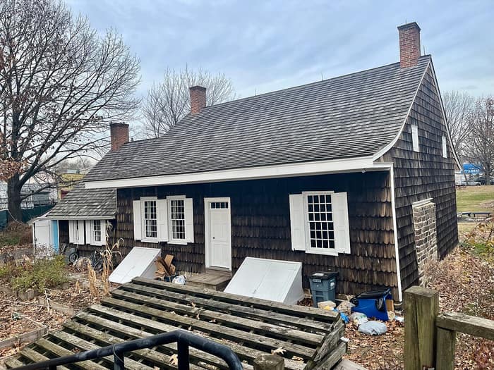 The Wyckoff House seen from its grounds in Brooklyn