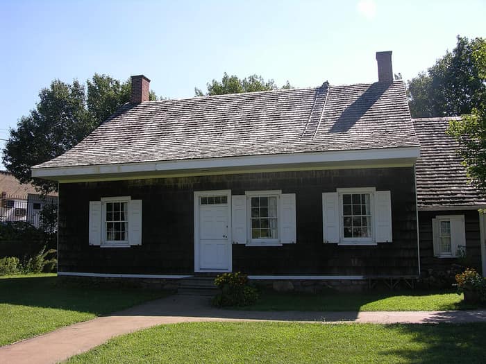 Exterior of the Wyckoff House, a Dutch frame farmhouse in East Flatbush, Brooklyn